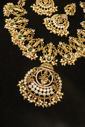 Divine Heritage Dasavatharam Antique Haram Set
