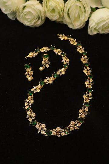 Enchanted Leaf Sparkle Necklace Set