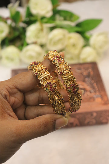 Antique Lakshmi Ruby Temple Bangles