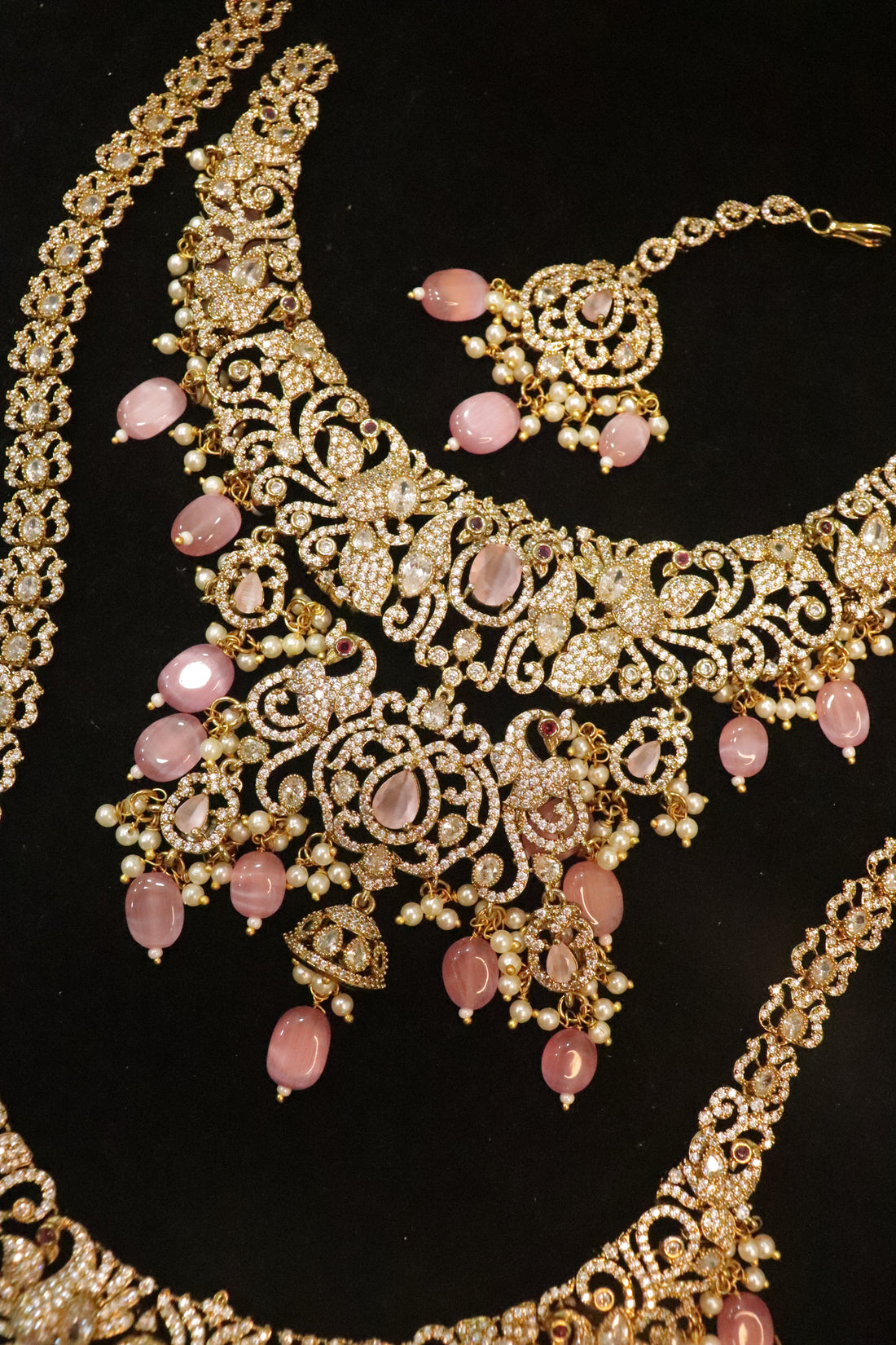 Royal Blossom AD Stone Bridal Jewelry Set
