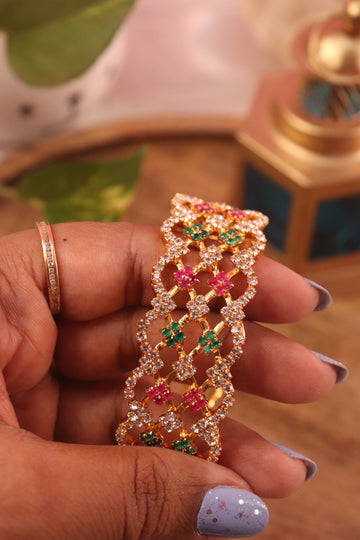 Exquisite Floral Microplated Bangle