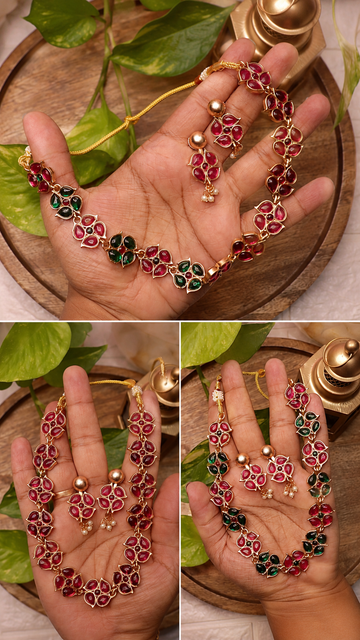 Dual Tone Reversible Matte Necklace Set