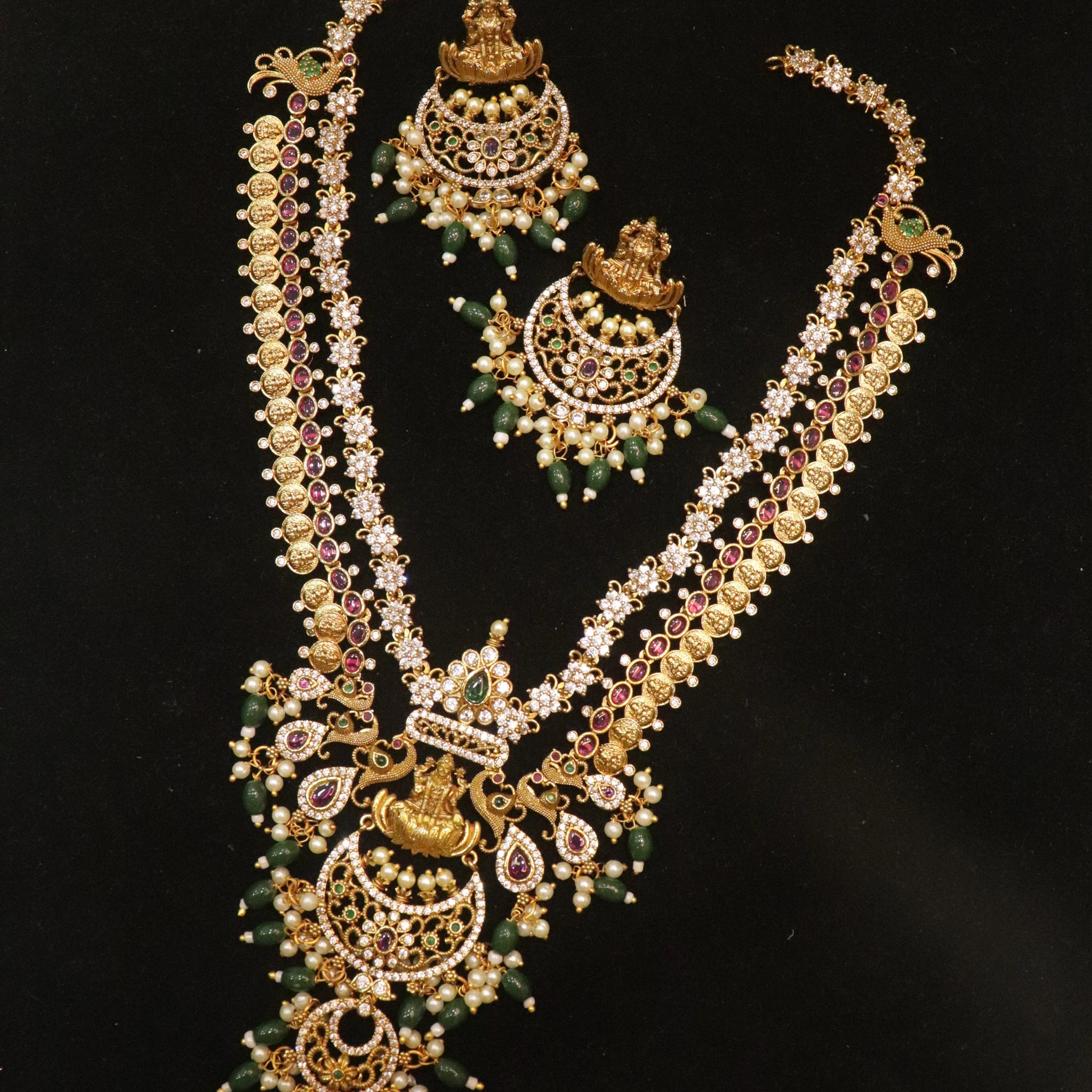 Divine Gold Lakshmi Antique Haram Set