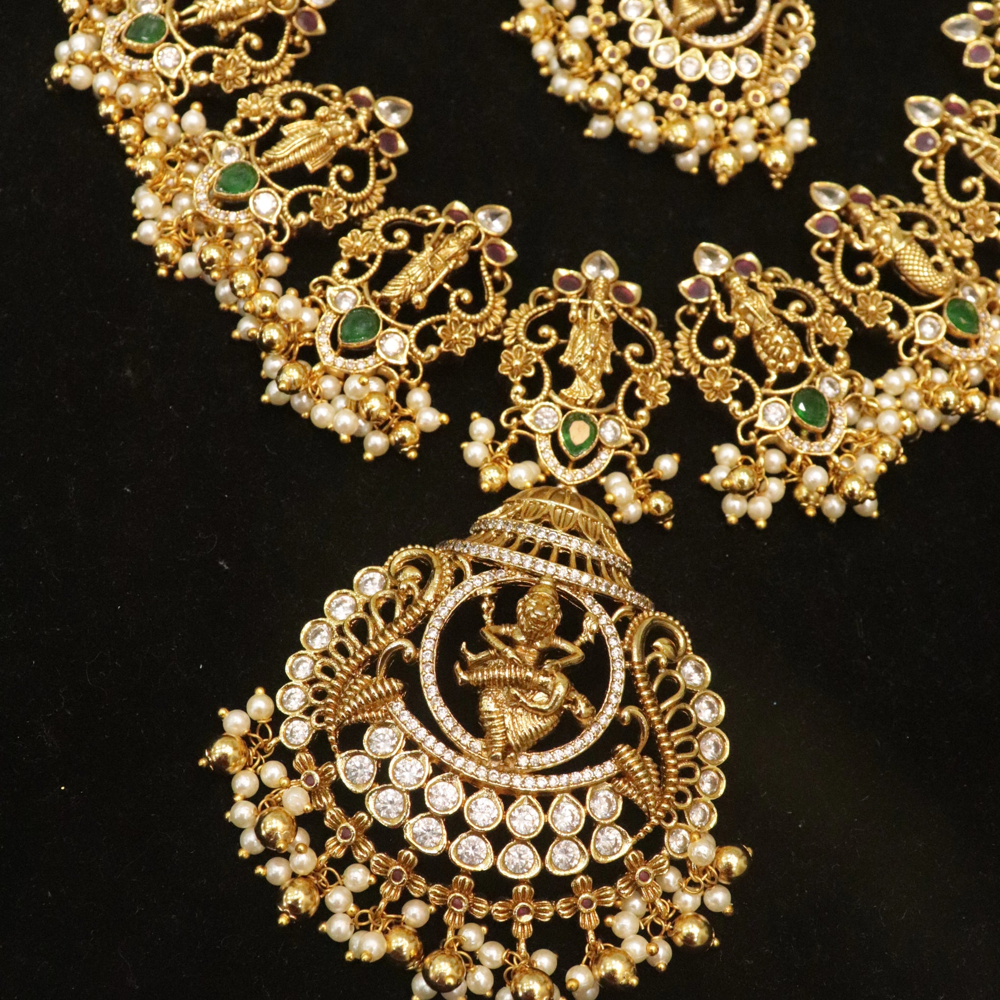 Divine Heritage Dasavatharam Antique Haram Set