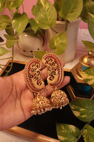 Emerald Crest Matte Jhumka