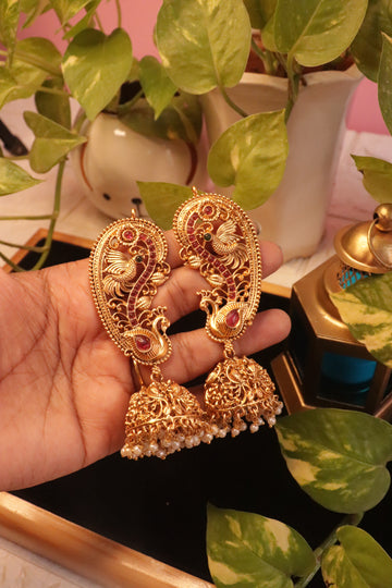 Royal Peacock Arch Matte Jhumka