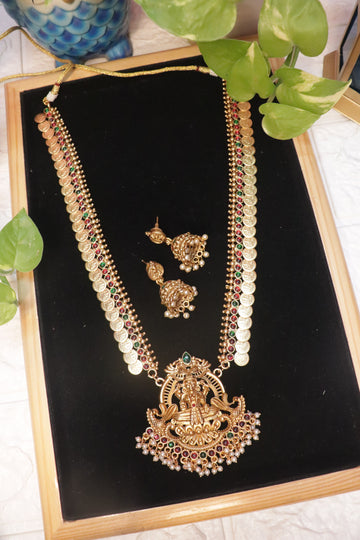 Antique Coin Lakshmi Matte Necklace Set