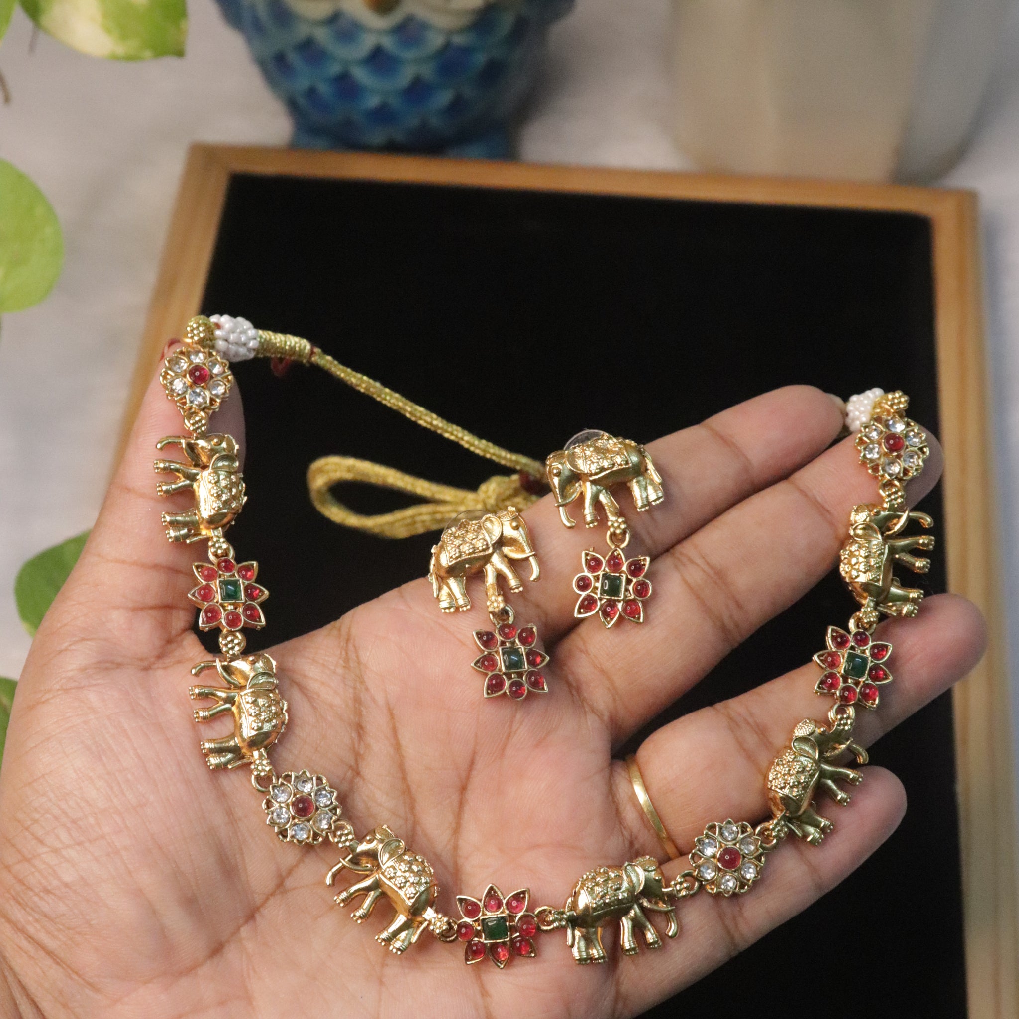 Royal Tusker Charm Necklace