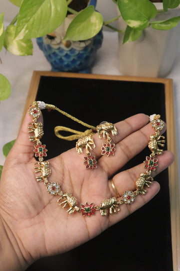 Royal Tusker Charm Necklace