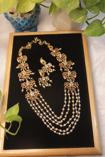 Lotus Symphony Pearl Necklace Set