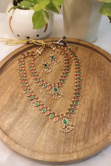 Emerald Grace Palakka Matte Necklace Set