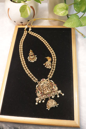 Lakshmi Divine Bell Matte Necklace Set