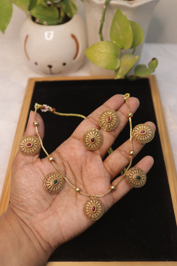 Heritage Coin Elegance Matte Necklace Set