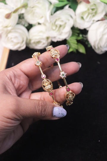 Divine Lakshmi AD Microplated Bangles – Set of 2
