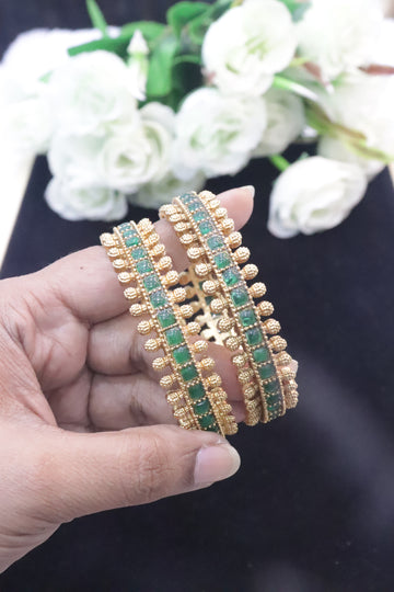 Antique Gold Stone Bangles
