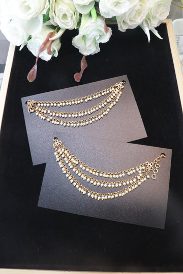 Pearl Cascade 3-Layer Ear Chain