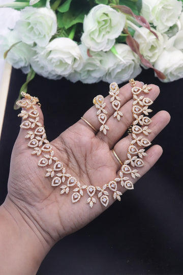 Luna Petal CZ Necklace Set
