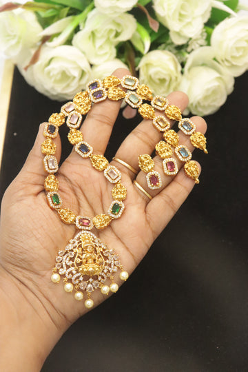 Multi-Stone Lakshmi AD Stone Necklace