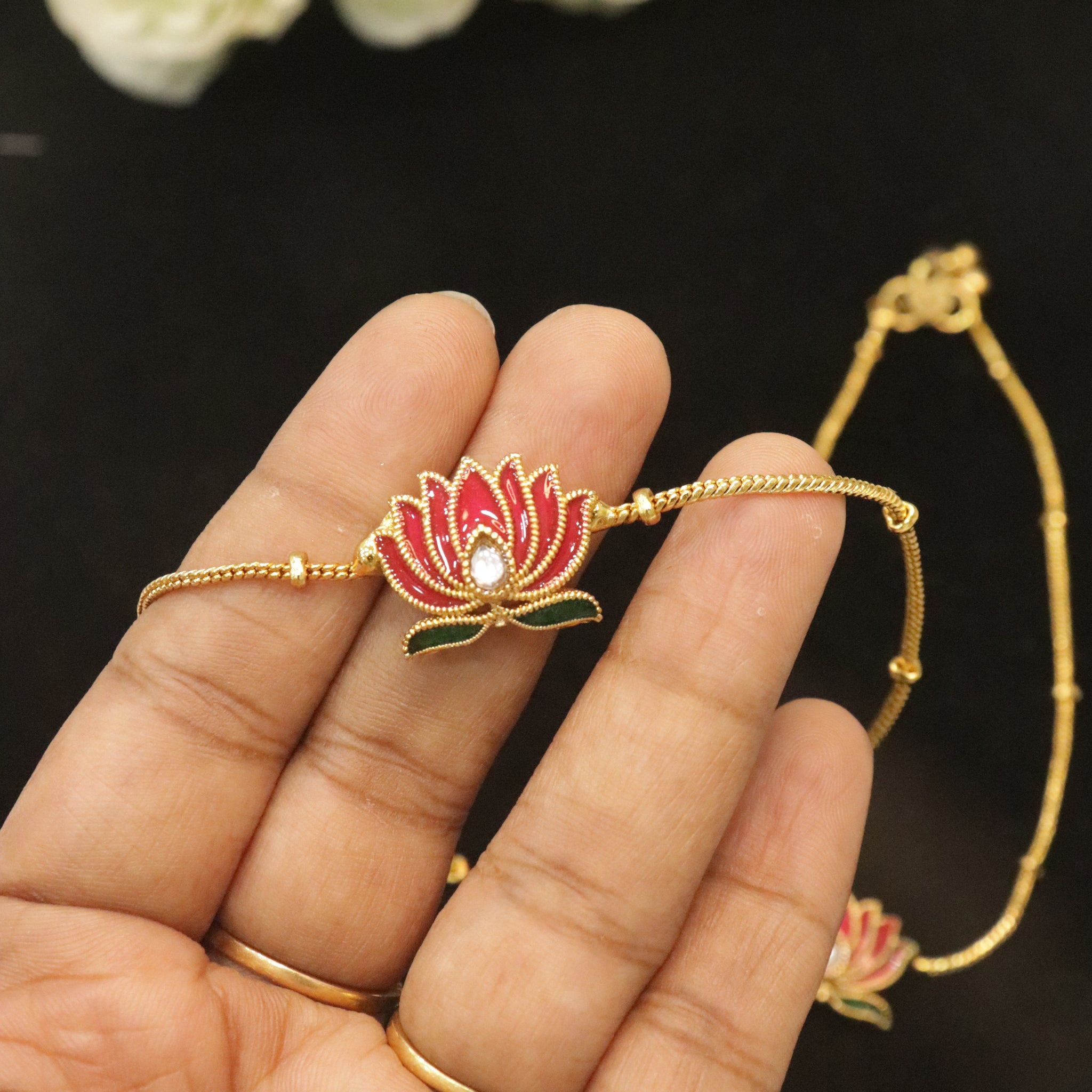 Radiant Lotus Bloom Anklet