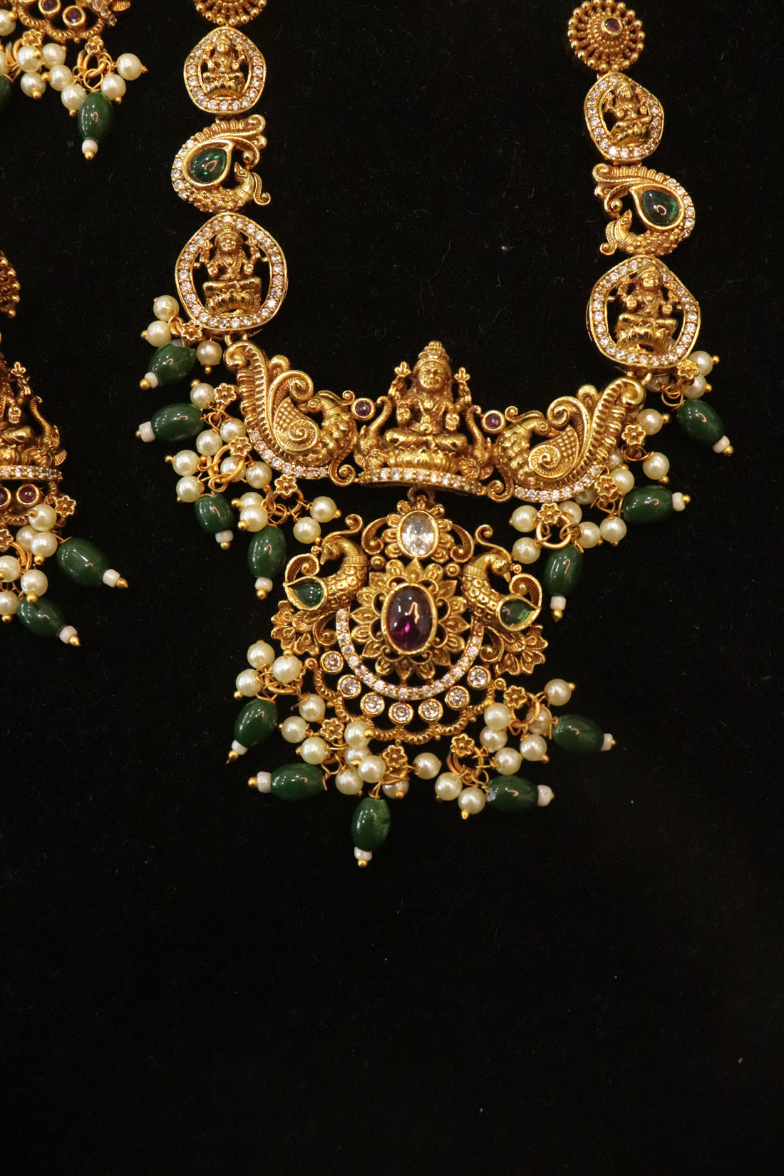 Divine Lakshmi Temple Antique Haram Set