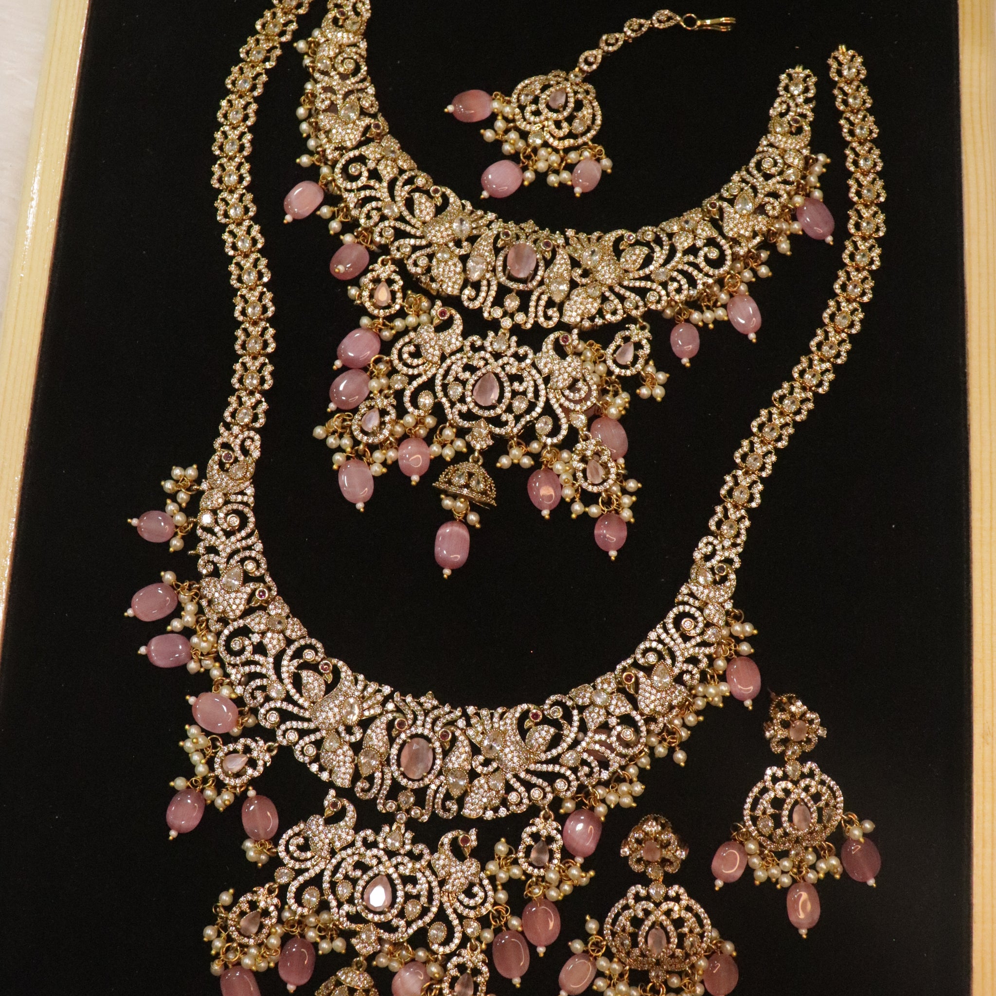 Royal Blossom AD Stone Bridal Jewelry Set