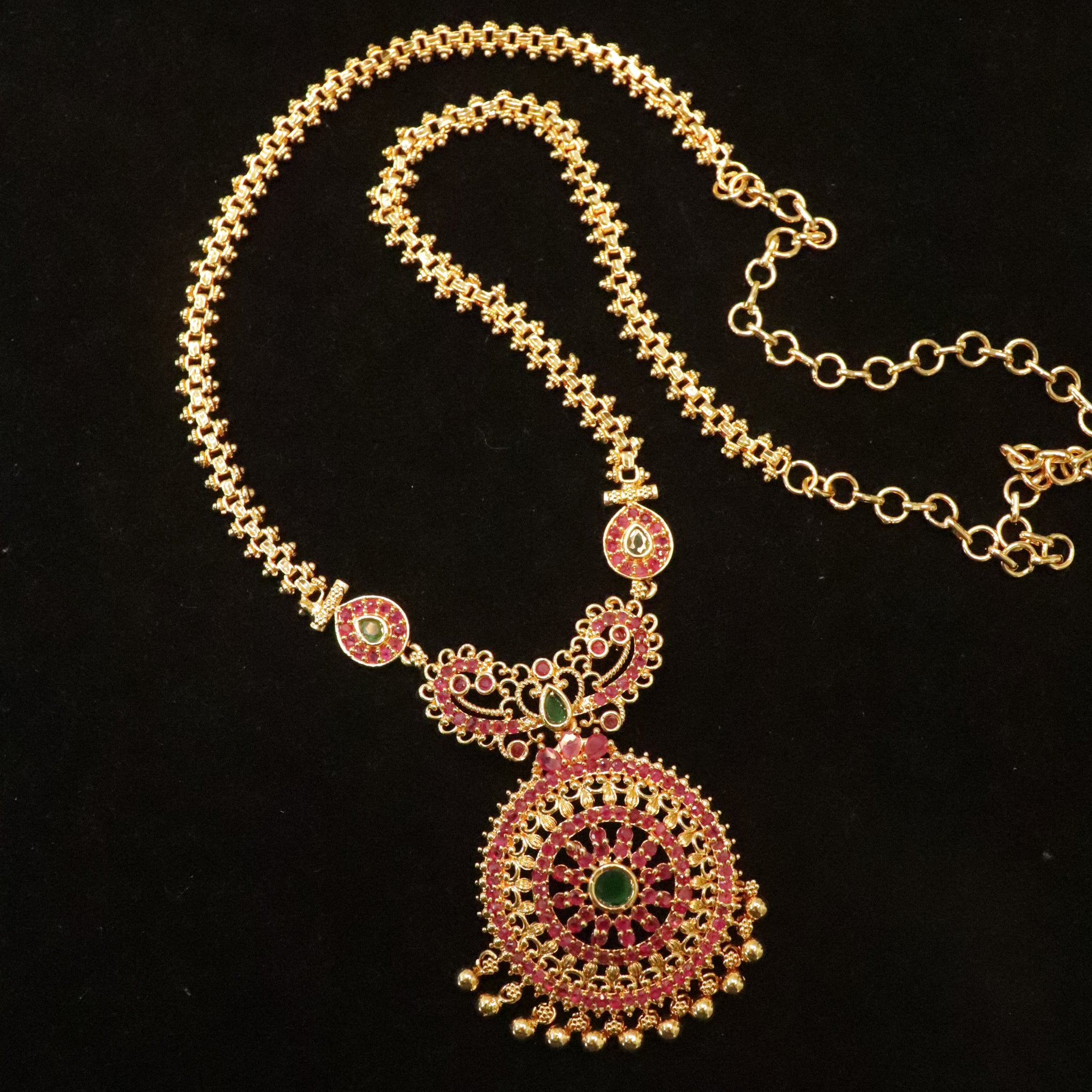 Ruby Radiance Antique Dollar Chain (24")