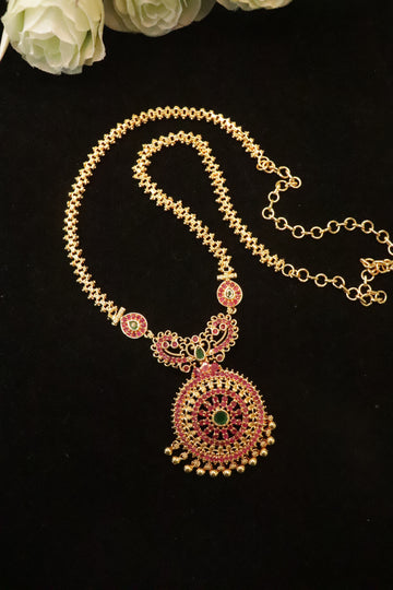 Ruby Radiance Antique Dollar Chain (24")