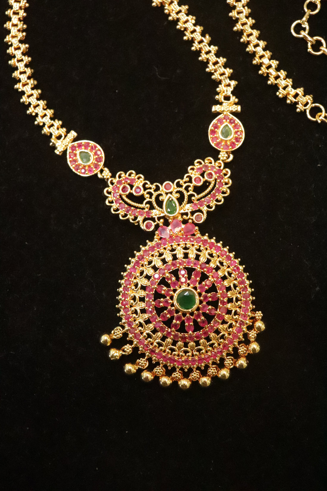 Ruby Radiance Antique Dollar Chain (24")