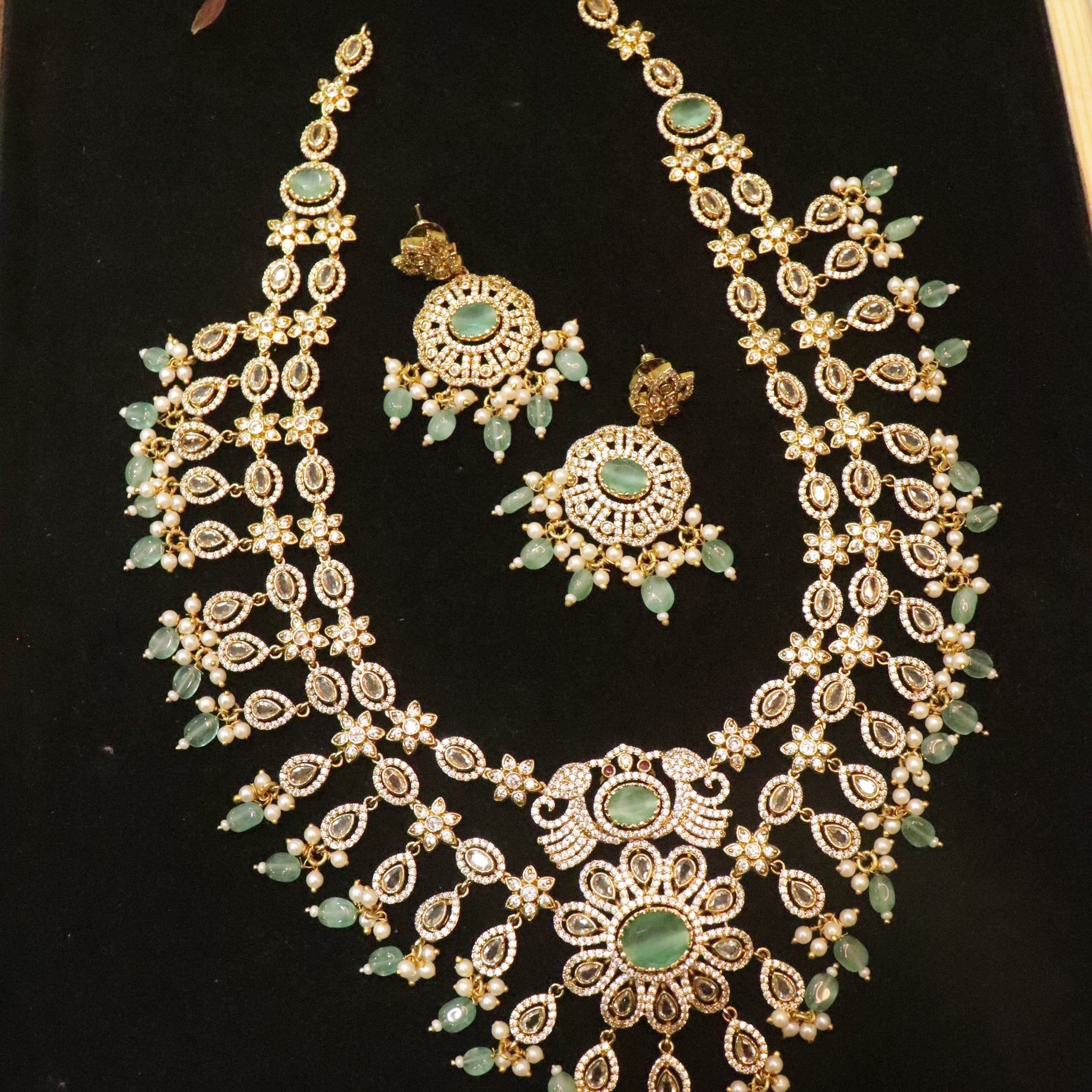 Elara Mint Radiance AD Necklace Set