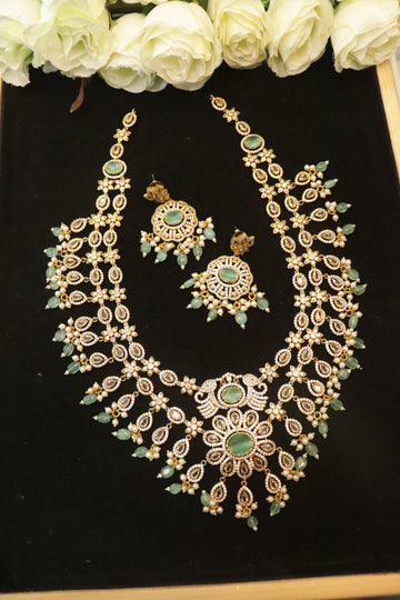 Elara Mint Radiance AD Necklace Set