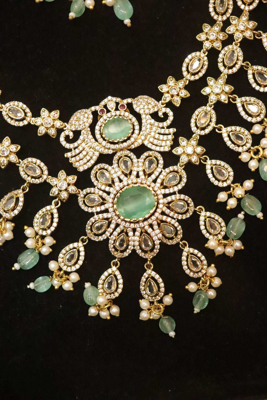 Elara Mint Radiance AD Necklace Set