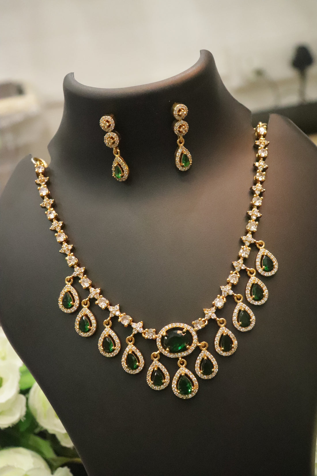 Blush Royale Drop Charm AD Necklace Set