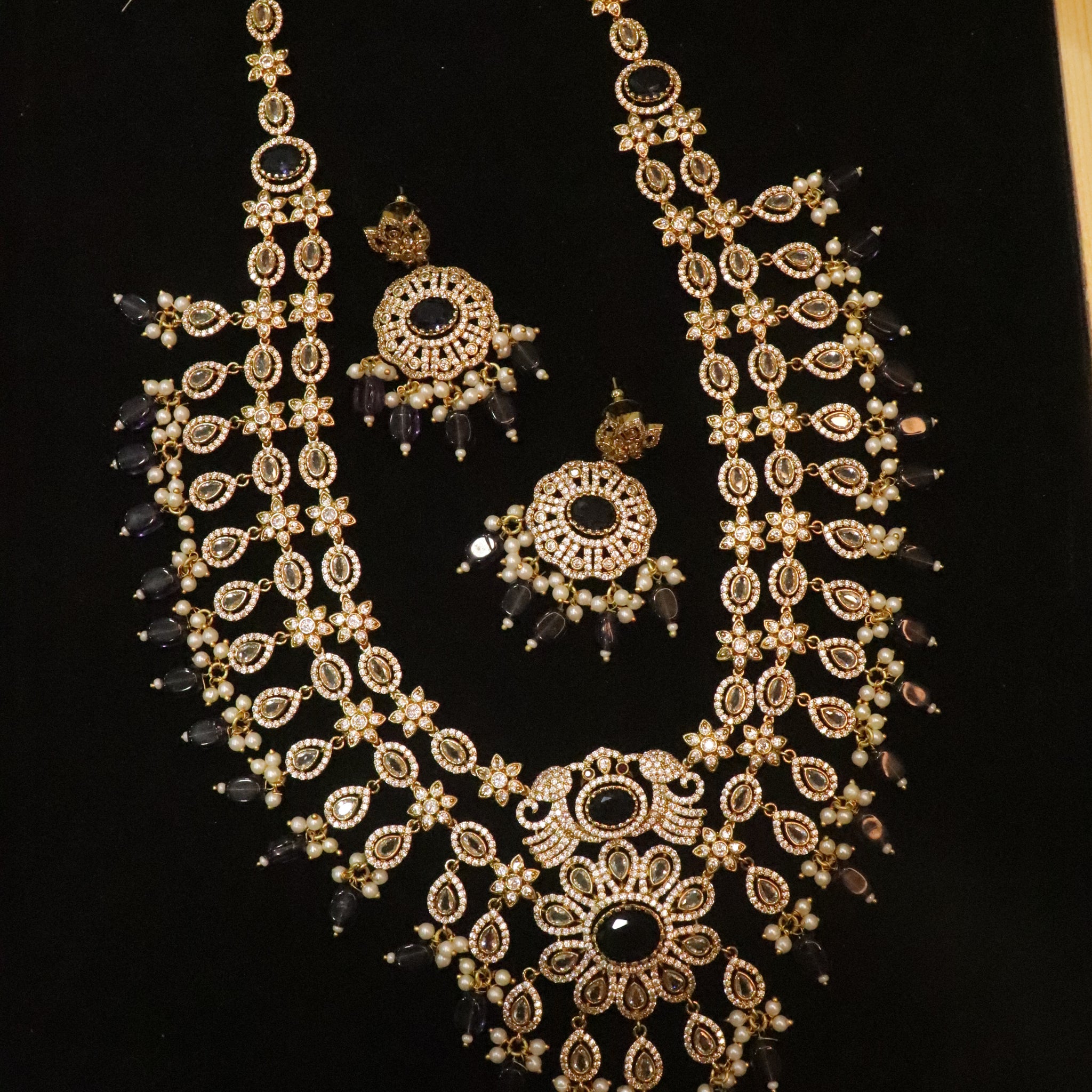 Elara Purple Radiance AD Necklace Set