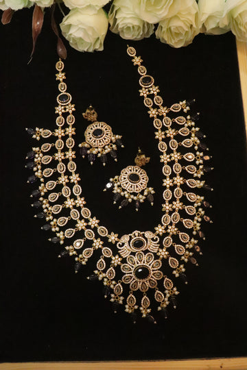 Elara Purple Radiance AD Necklace Set