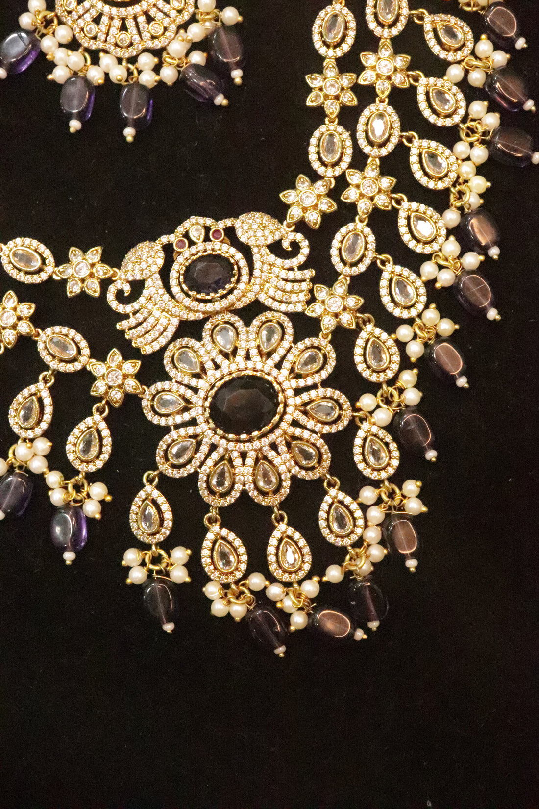 Elara Purple Radiance AD Necklace Set