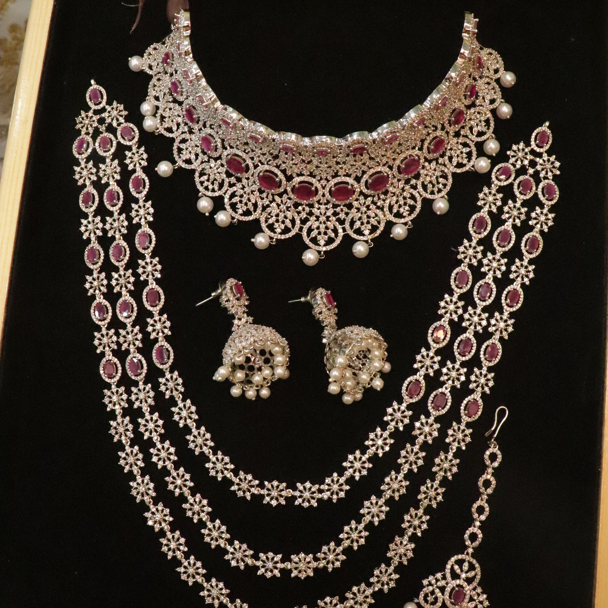 Royal Ruby Aura Bridal Set