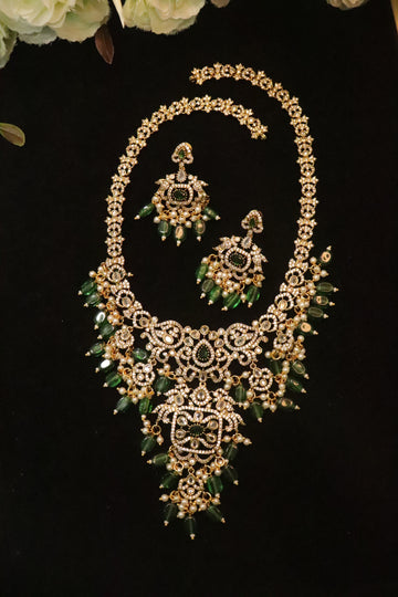 Regal Emerald-Accented Statement Necklace Set