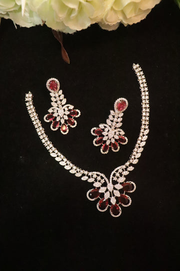Luxe Bloom Cluster AD Necklace Set