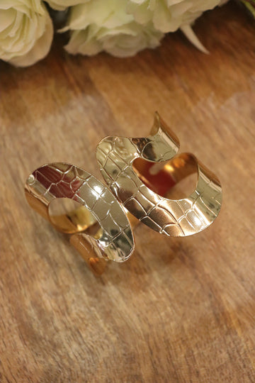 Urban Croc Texture Gold Kada Bangle