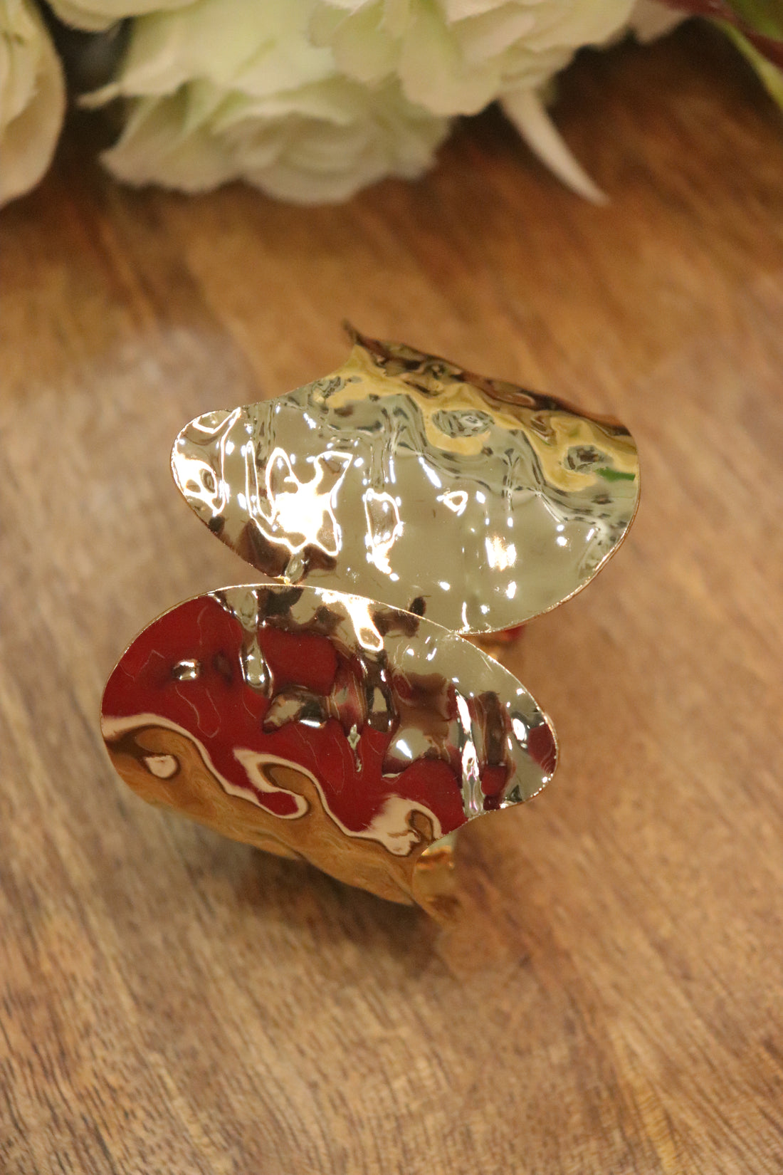 Molten Wave Statement Gold Kada Bangle