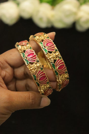 Matte Lakshmi Lotus Heritage Bangles