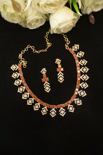 Rajavarthini Radiance AD Stone Necklace Set