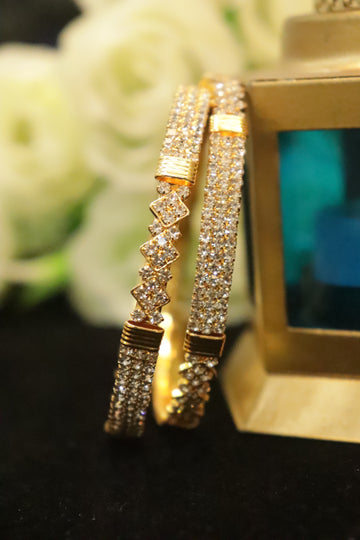 Microplated Bangles with White AD Stones