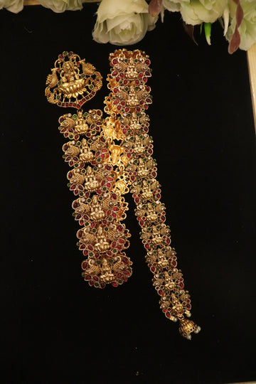 Royal Lakshmi Temple Jada Billa – 22 Inch Antique Bridal Hair Accessory