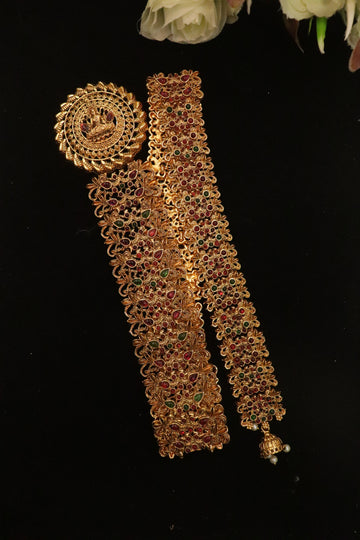 Grand Antique Temple Jada Billa – 22 Inch Bridal Hair Accessory with Peacock Motif