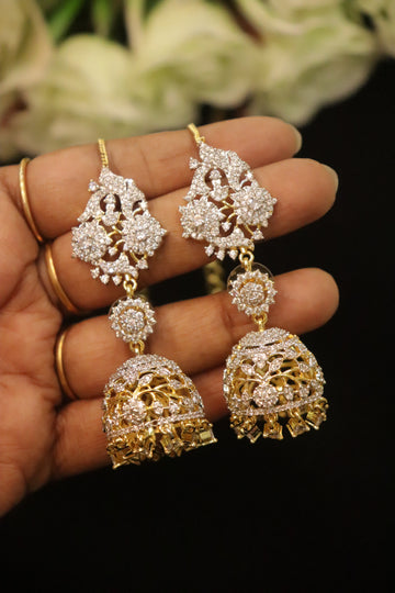 Khushboo Inspired Royal GJ Polish Jhumka Earrings – Diamond Look Finish