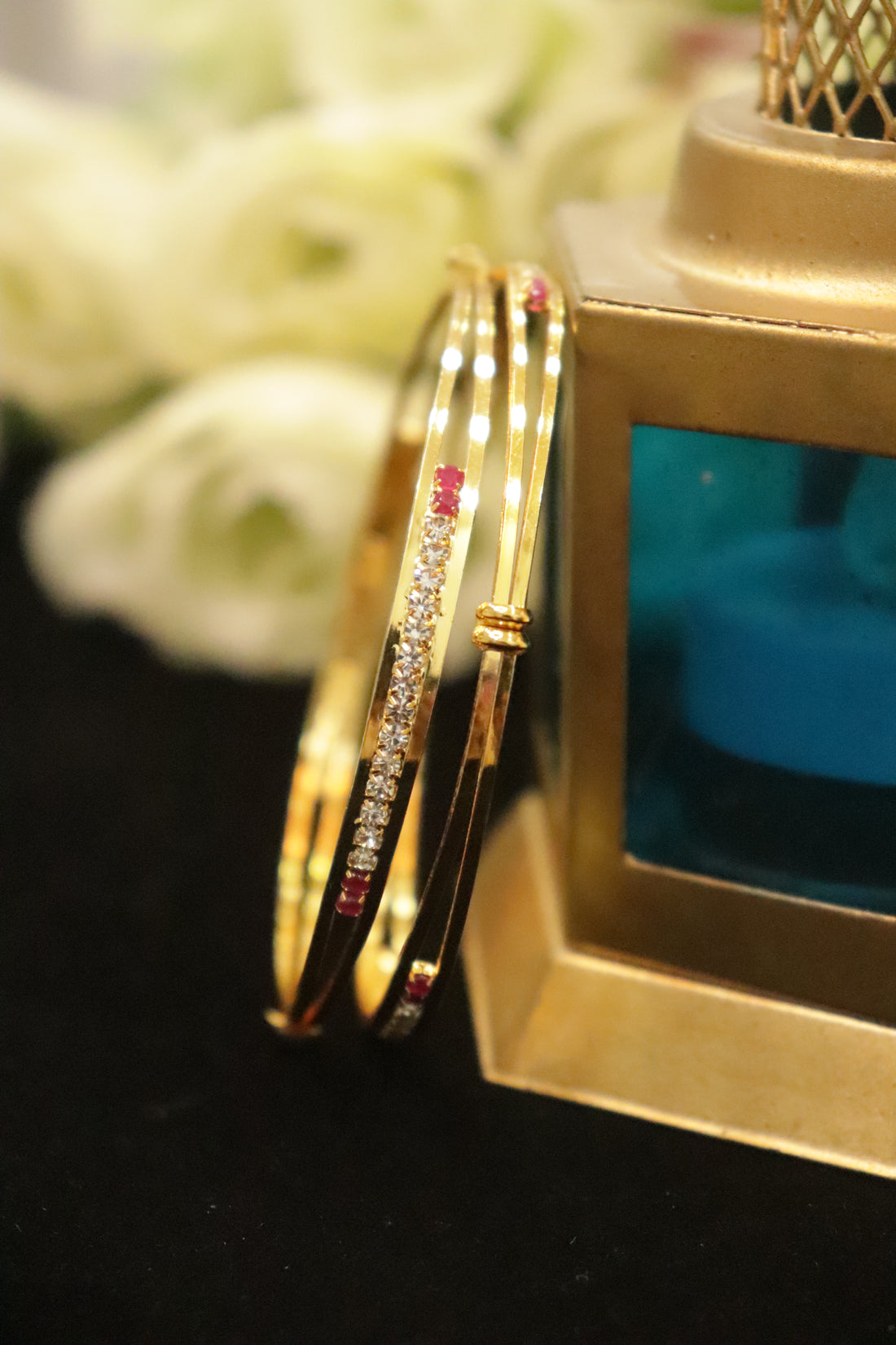 Elegant Dual-Line AD Microplated Bangles