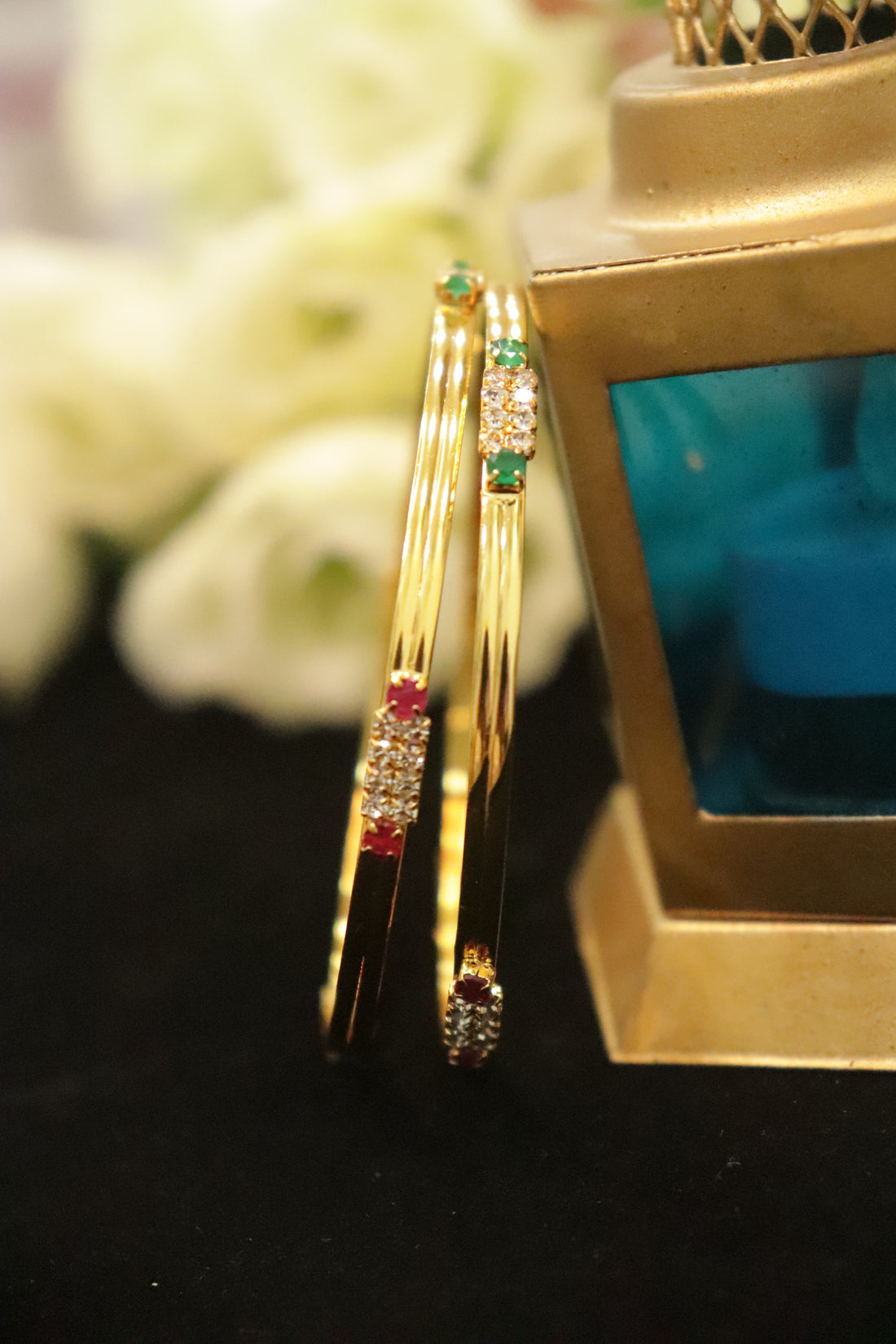 Divine Spark Multi-Stone AD Microplated Bangles