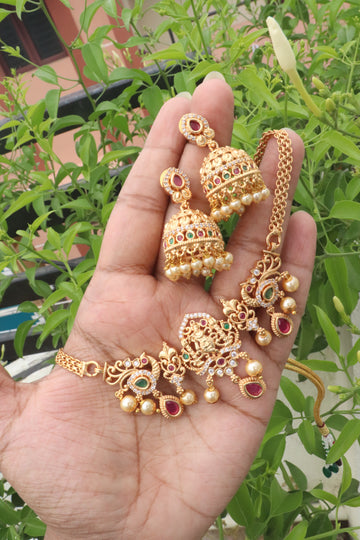 Krishna Multistone Pearl AD Necklace Set