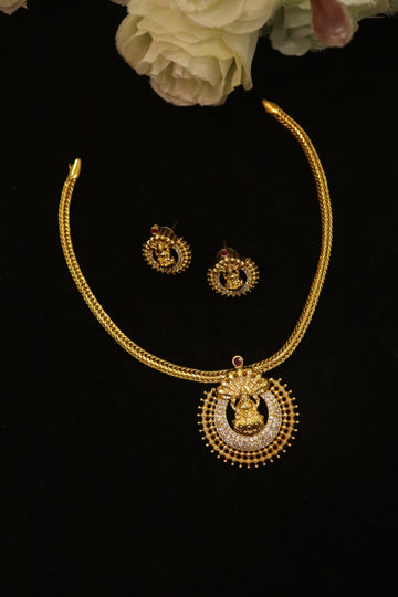Antique Lakshmi Crescent Temple Necklace Set